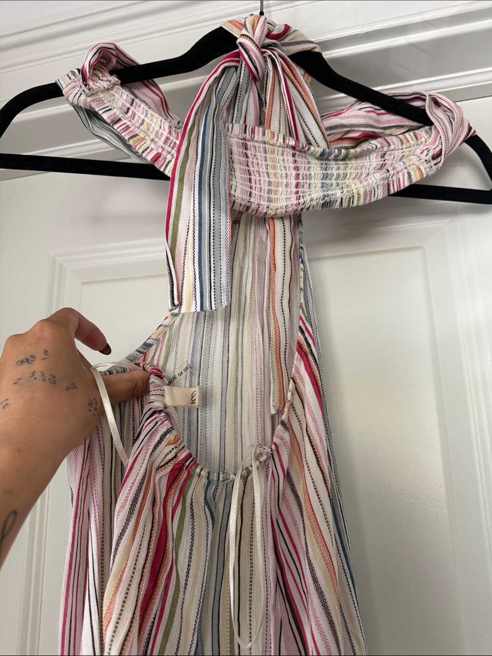 Elan Striped Halter Maxi Dress - Picture 5 of 6